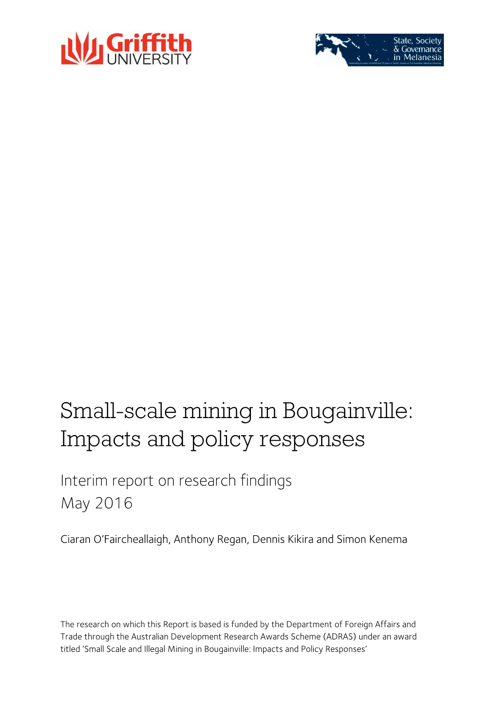 Small-Scale Mining in Bougainville: Impacts and Policy Responses