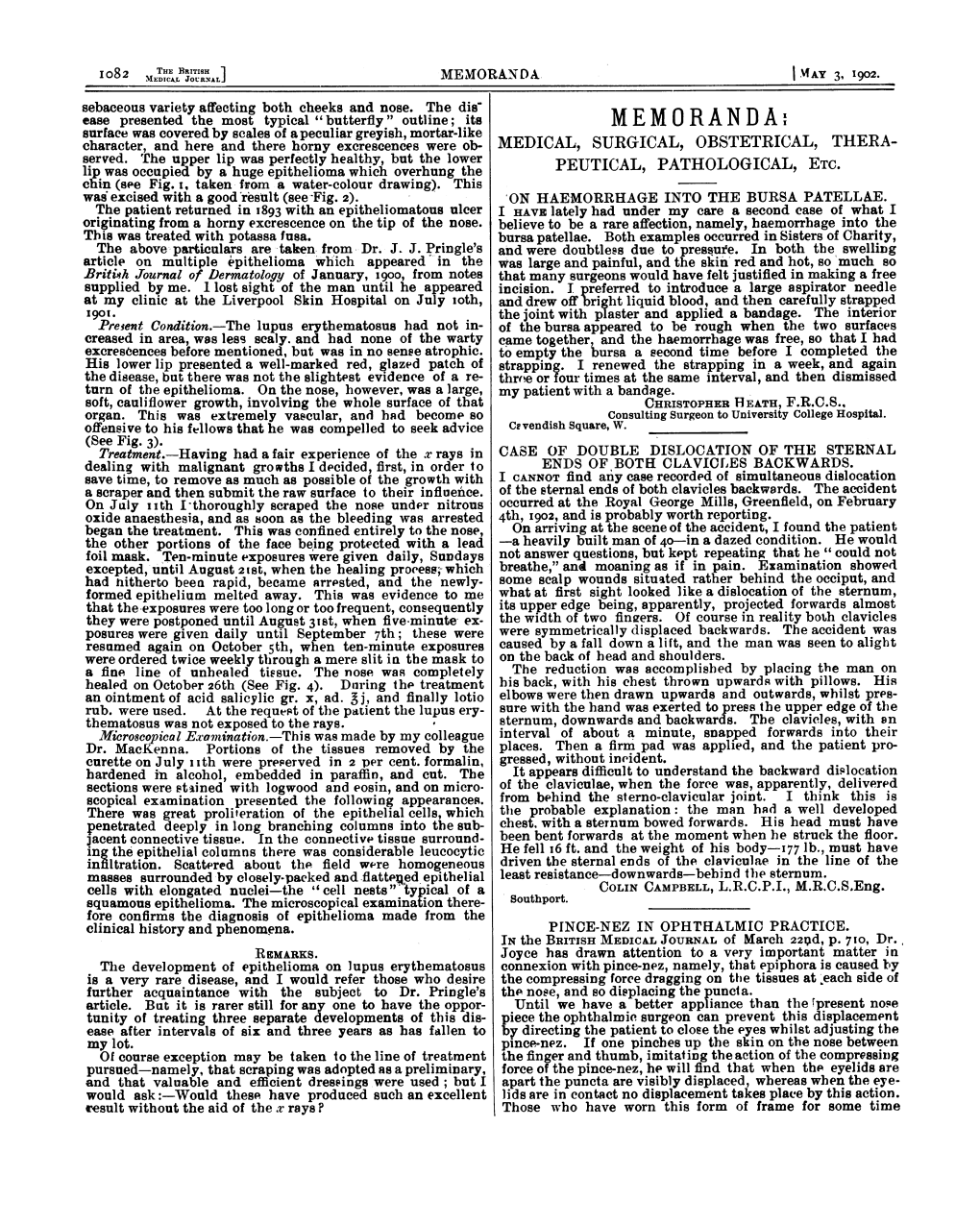 Io82 M.E'dica JOURNAL] Memorandka |MWAY 3, 1902