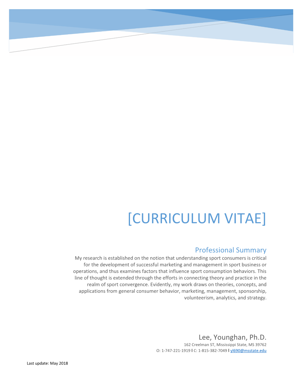 Curriculum Vitae]