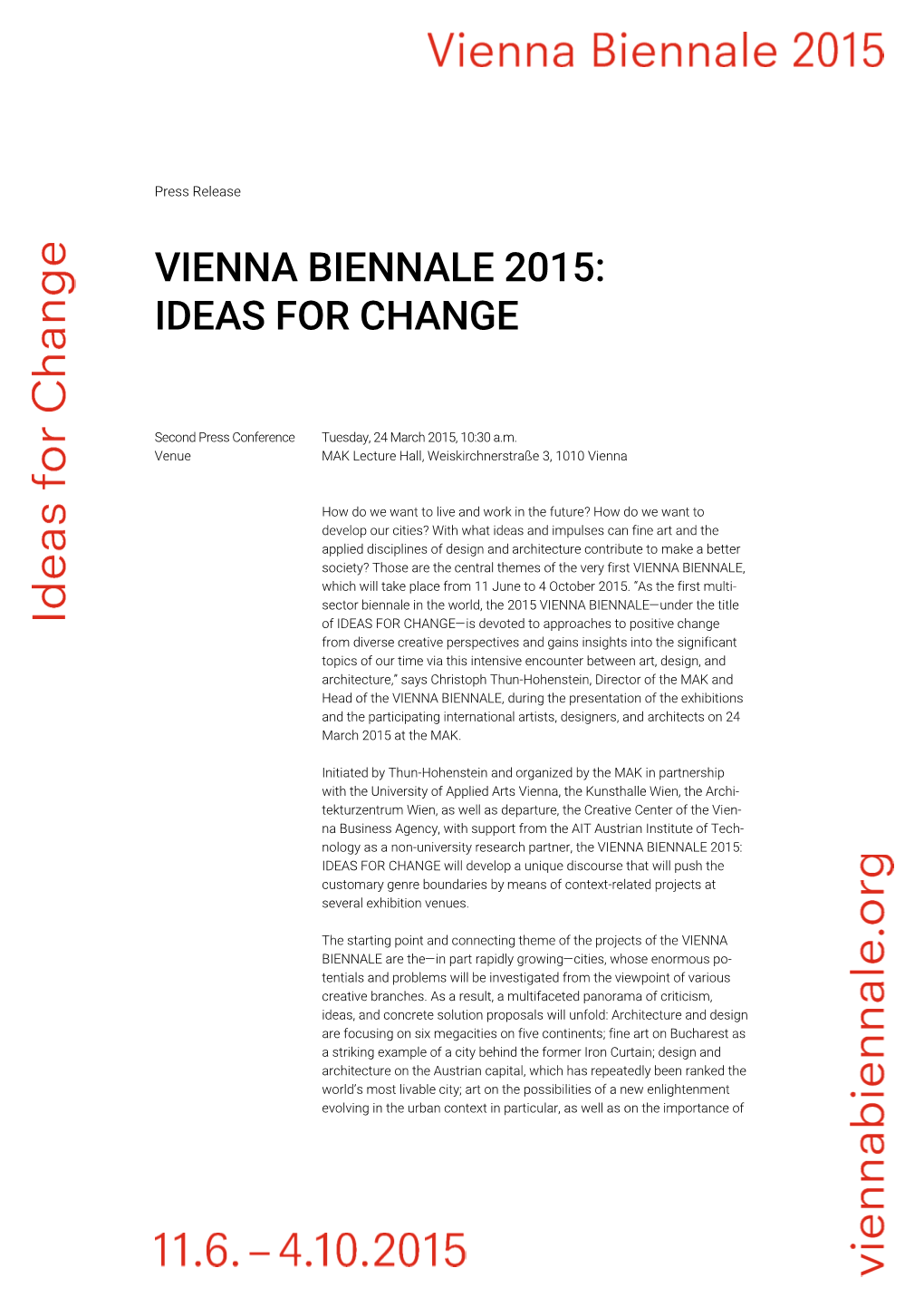 Vienna Biennale 2015: Ideas for Change