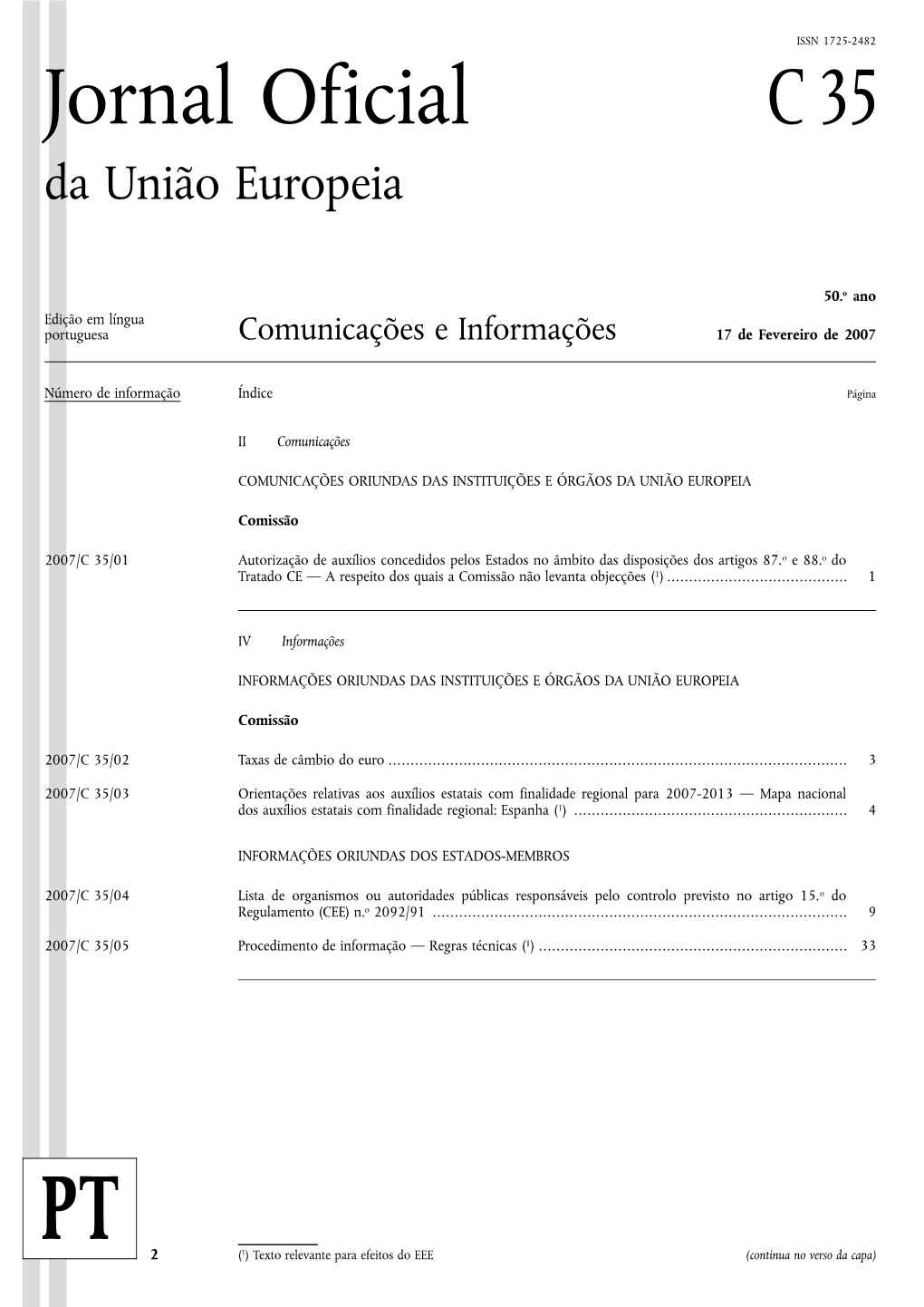 Jornal Oficial C 35 Da União Europeia