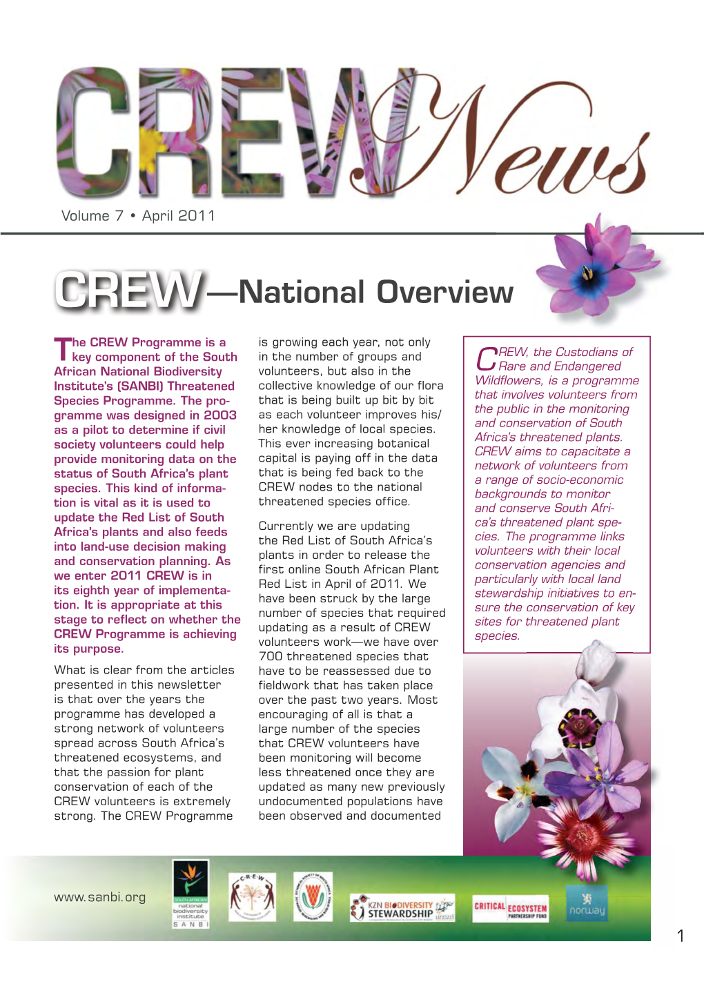 CREW Newsletter – 2011