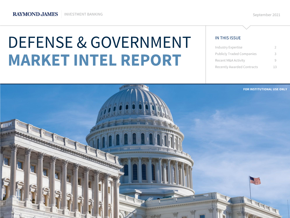 Defense & Government Services Market Intel Report