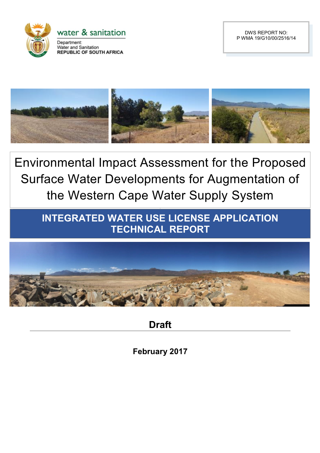 Environmental Impact Assessment for the Proposed Surface Water Developments for Augmentation of the Western Cape Water Supply System