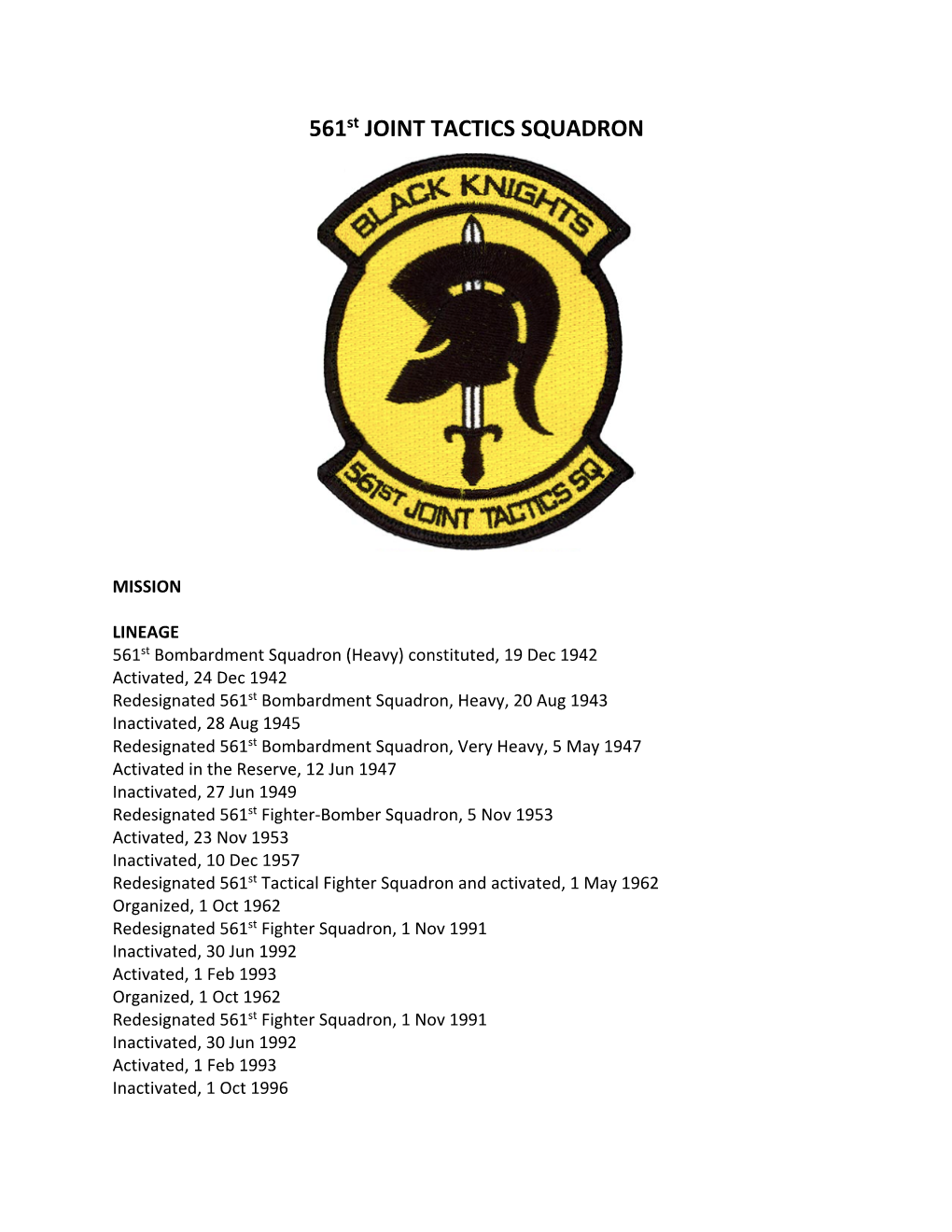 561St JOINT TACTICS SQUADRON