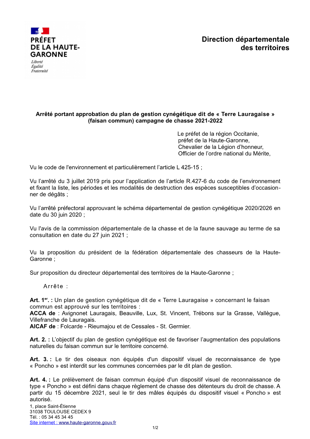 Direction Départementale Des Territoires