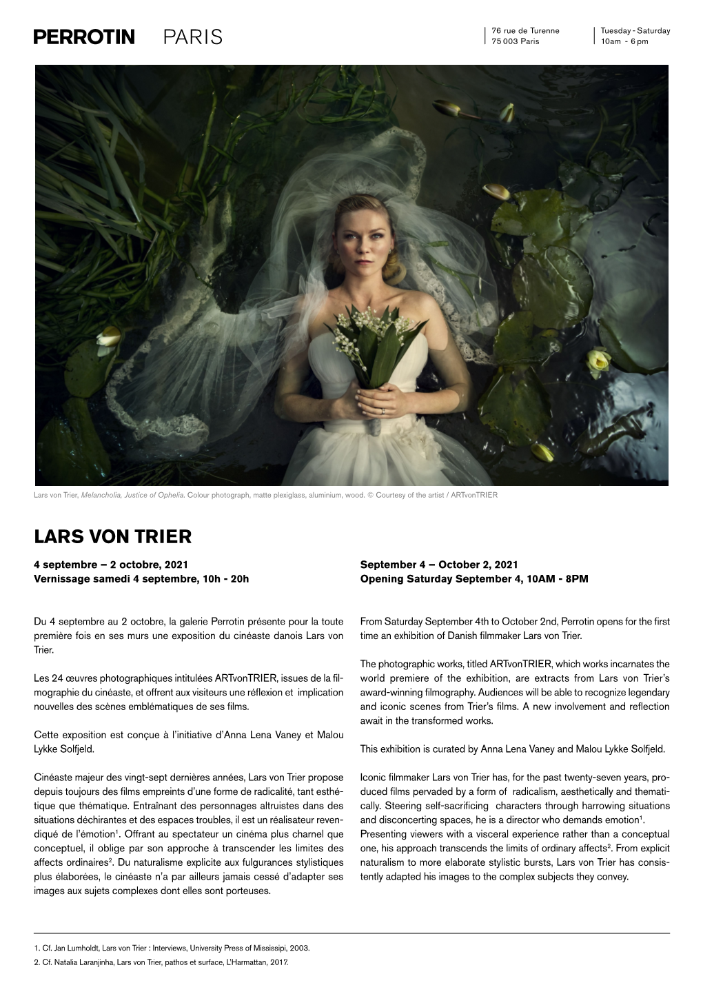 Lars Von Trier, Melancholia, Justice of Ophelia