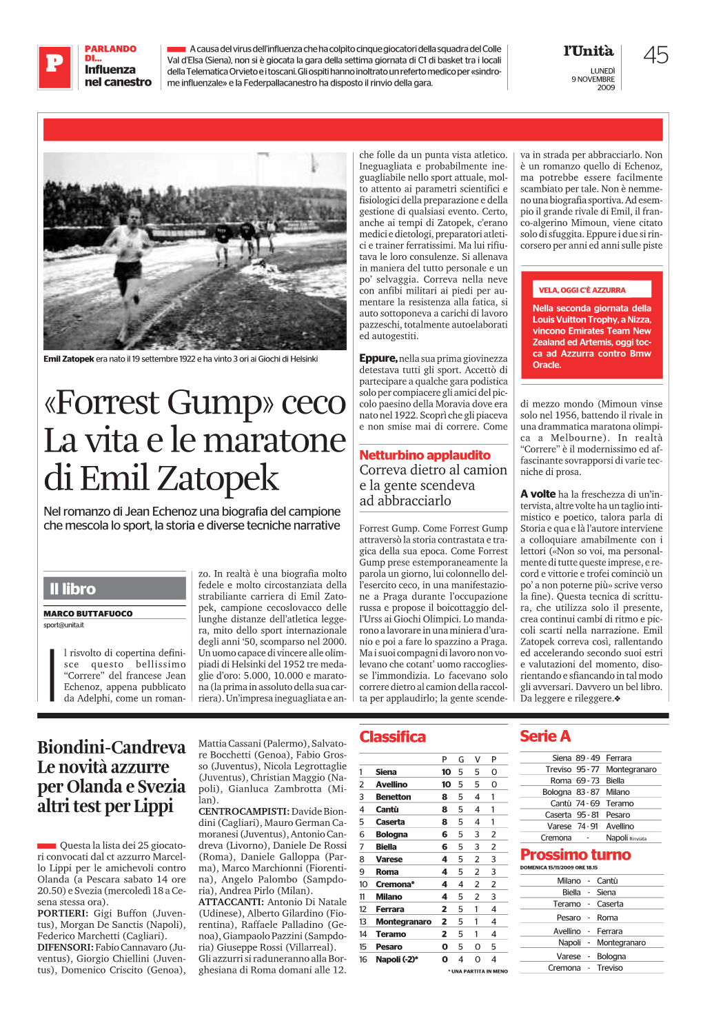 «Forrest Gump» Ceco La Vita E Le Maratone Di Emil Zatopek