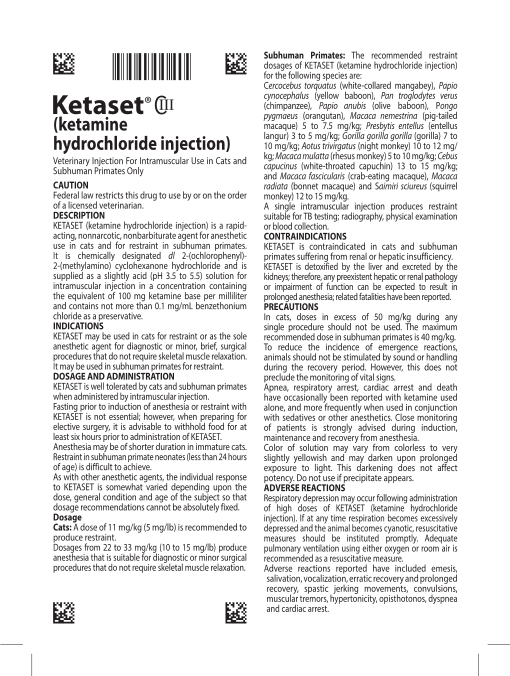 Ketamine Hydrochloride Injection