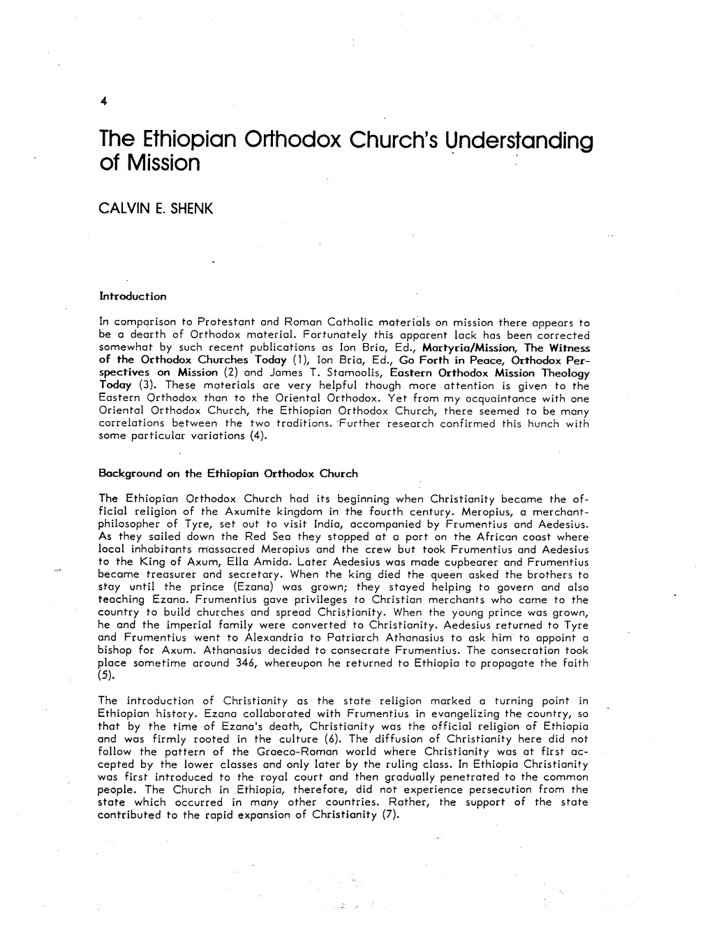 4 the Ethiopian Orthodox Church's Understanding of Mission