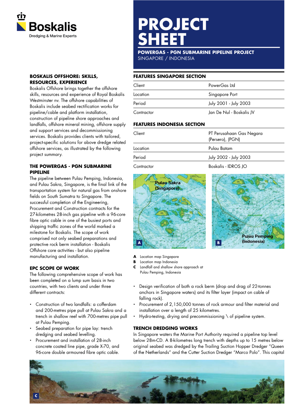 Project SHEET Powergas - PGN Submarine Pipeline Project Singapore / Indonesia