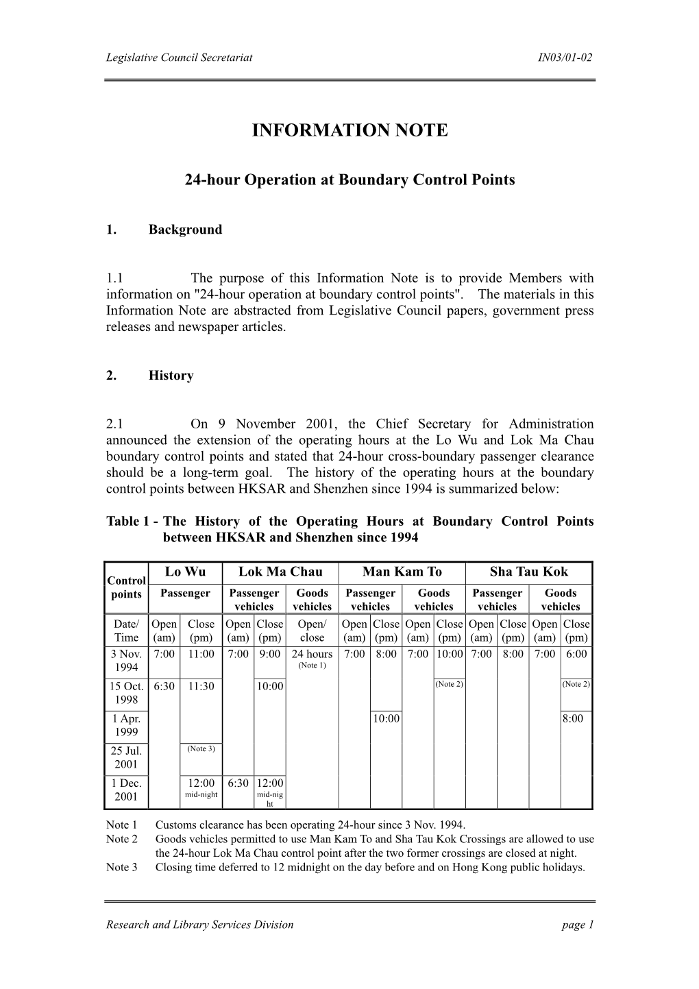 24-Hour Operation at Boundary Control Points