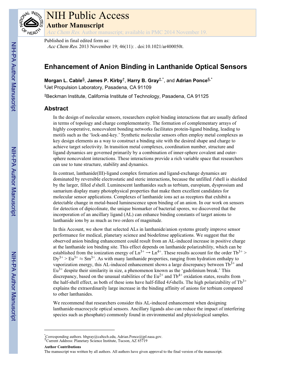 Enhancement of Anion Binding in Lanthanide Optical Sensors