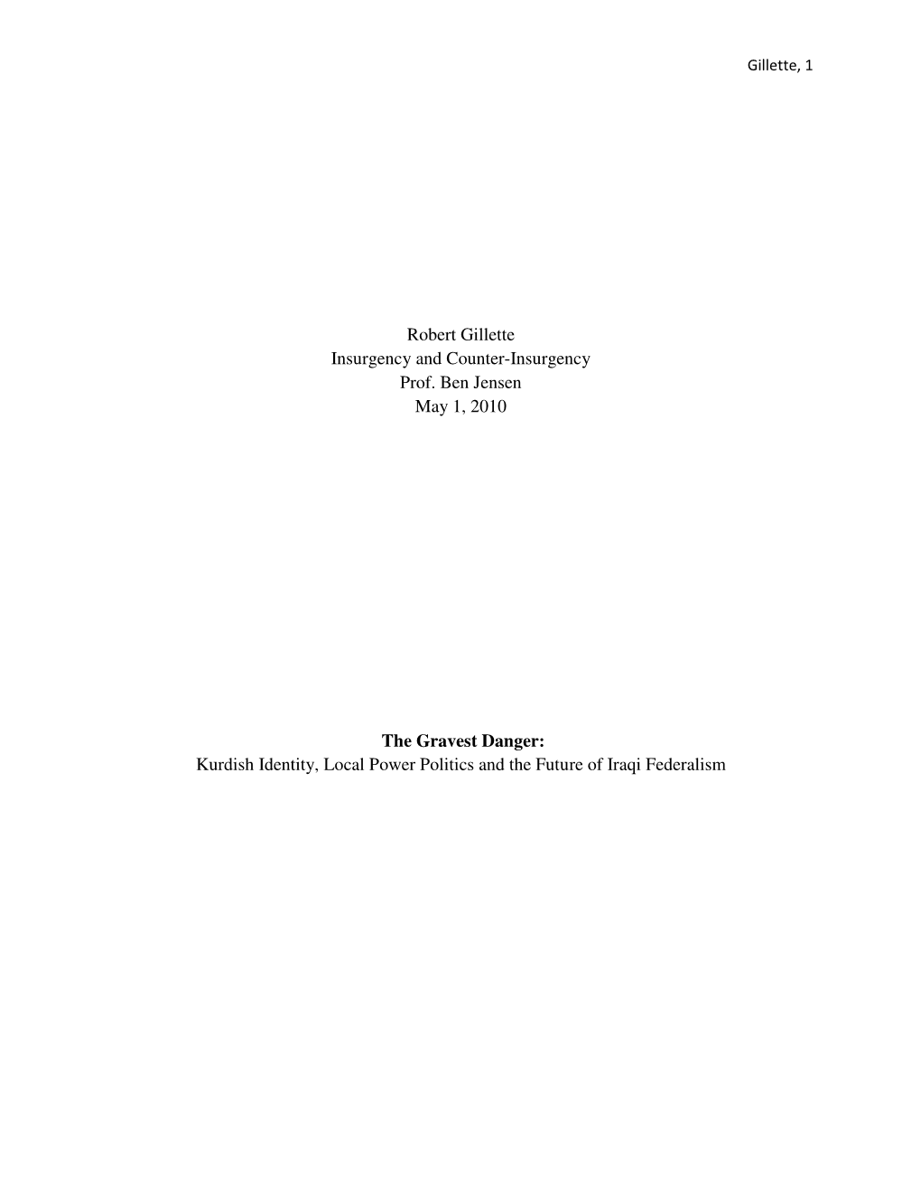 Kurdish Identity, Local Power Politics and the Future of Iraqi Federalism