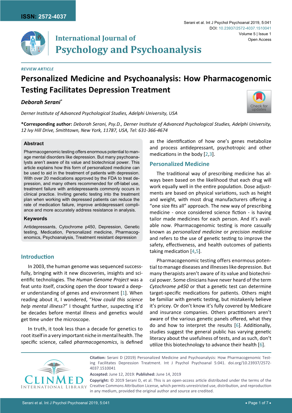 Personalized Medicine and Psychoanalysis