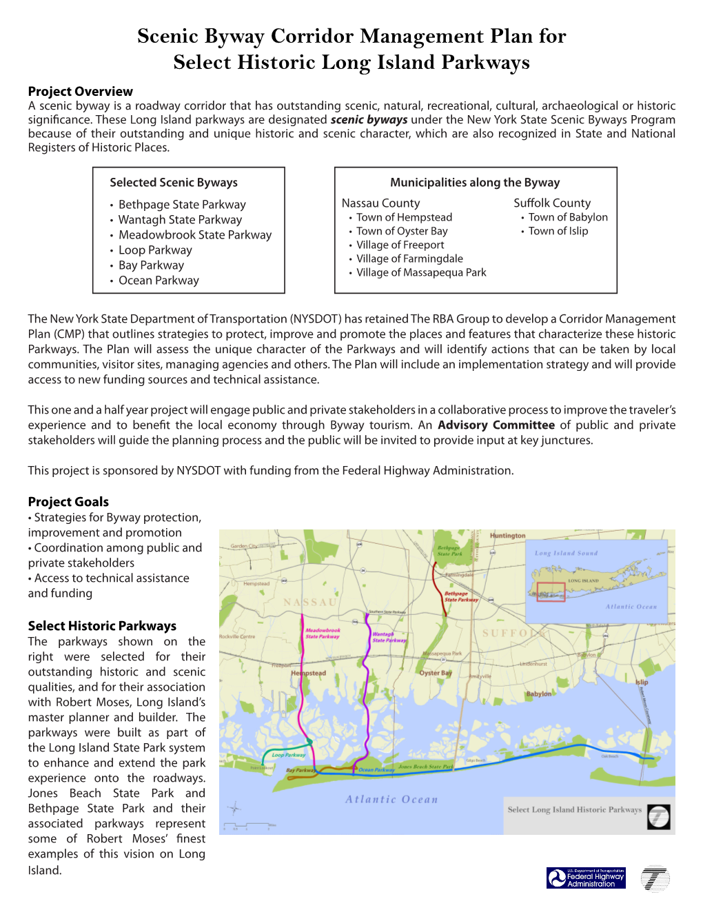 Scenic Byway Corridor Management Plan for Select Historic Long Island