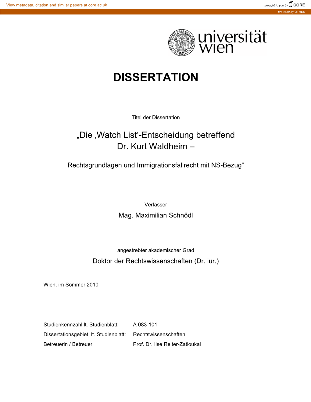 Dissertation