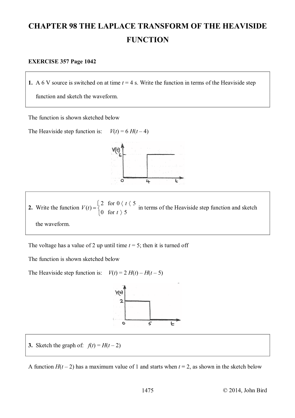 Chapter 98 the Laplace Transform of the Heaviside Function