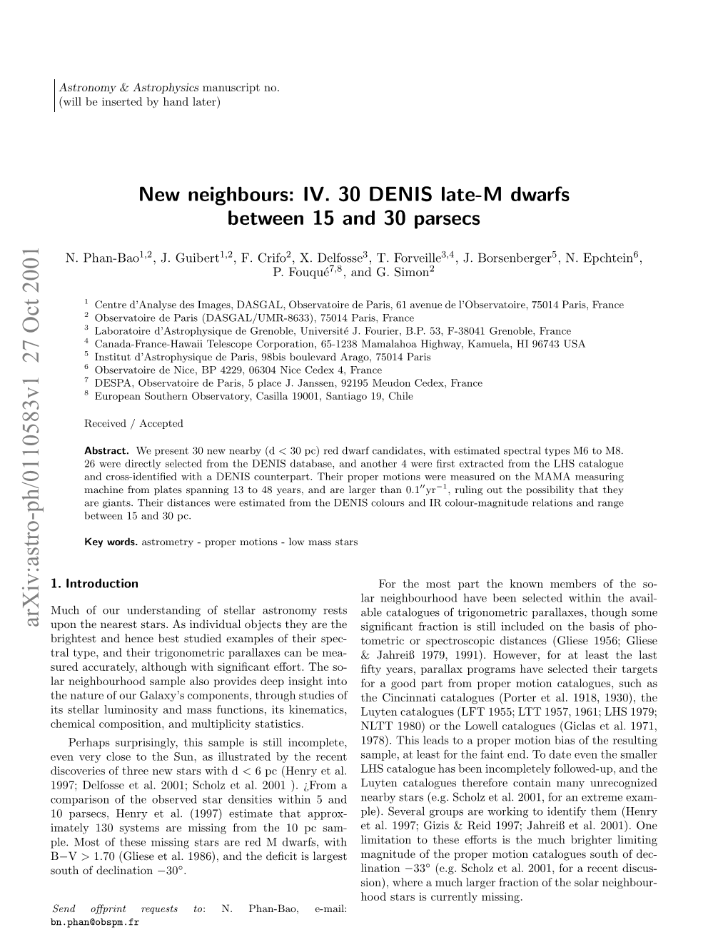 New Neighbours: IV. 30 DENIS Late-M Dwarfs Between 15 and 30 Parsecs