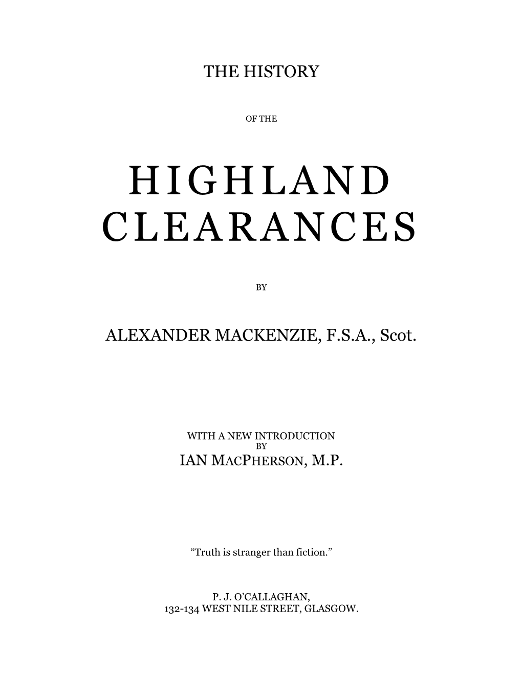 The History of the Highland Clearances