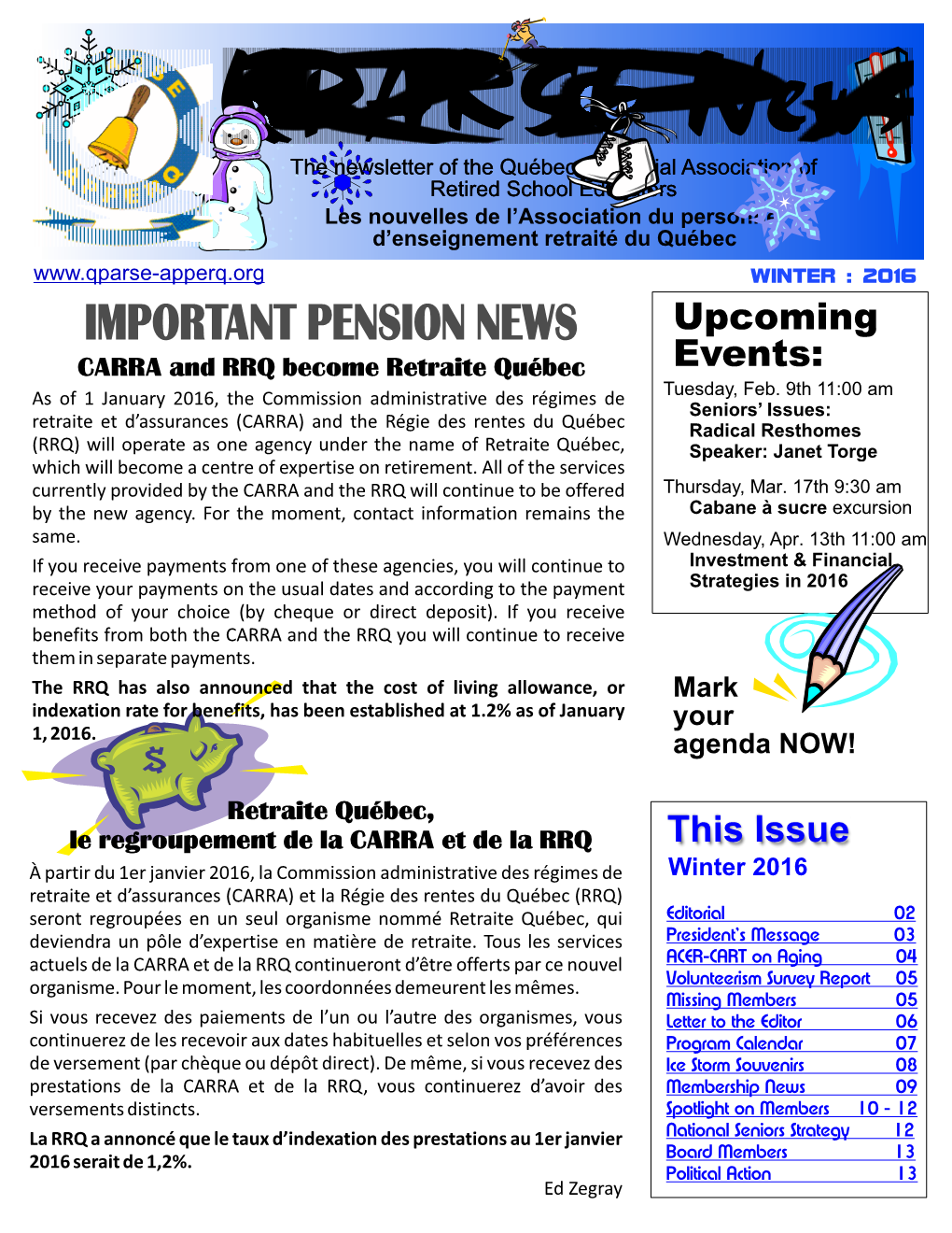 QPARSE News Winter 2016 H.Cdr