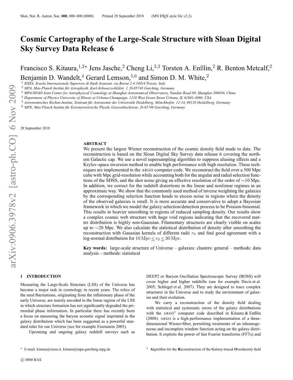 Cosmic Cartography of the Large-Scale Structure with Sloan