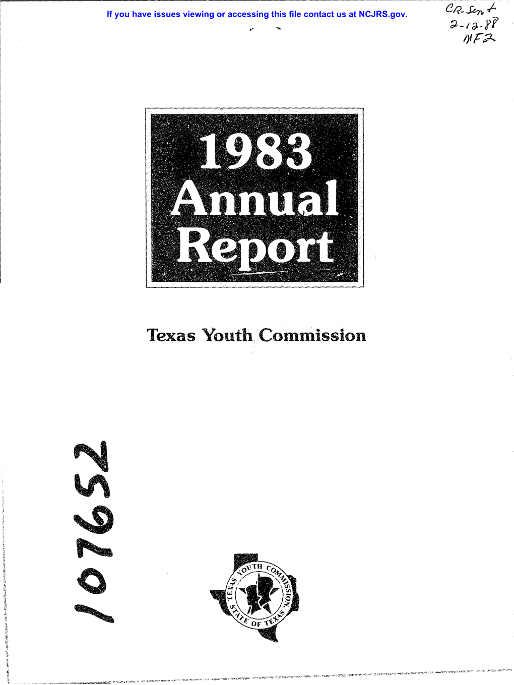 Texas Youth Commission '--.~~~------I I I