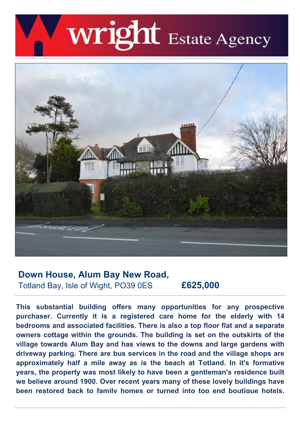 Down House, Alum Bay New Road, Totland Bay, Isle of Wight, PO39 0ES £625,000