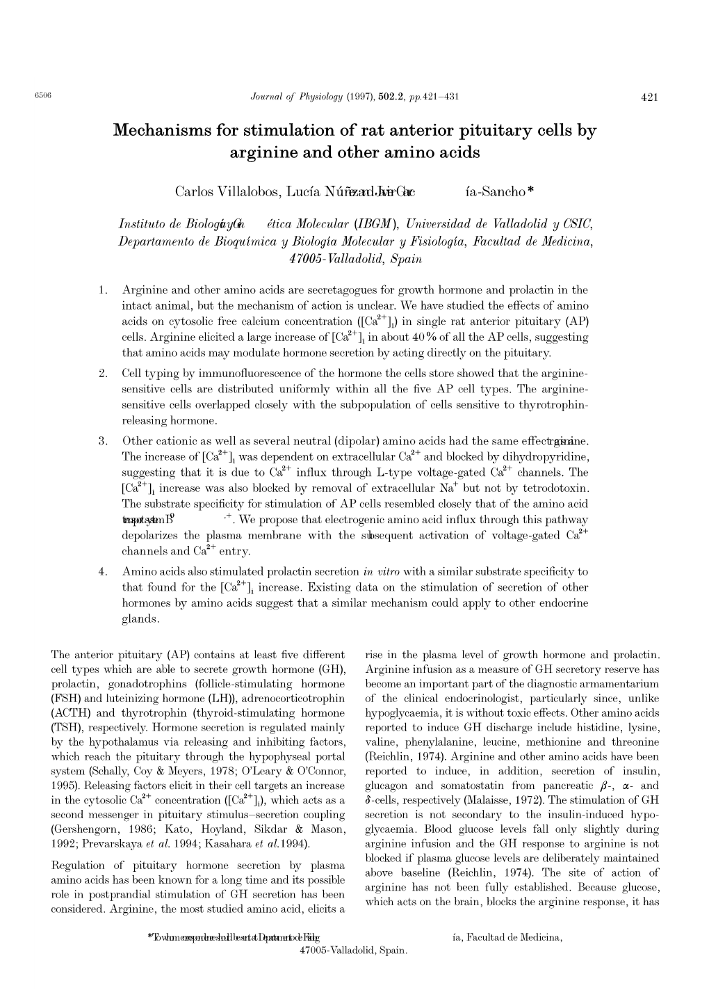 Mechanisms for Stimulation of Rat Anterior Pituitary Cells by Arginine and Other Amino Acids