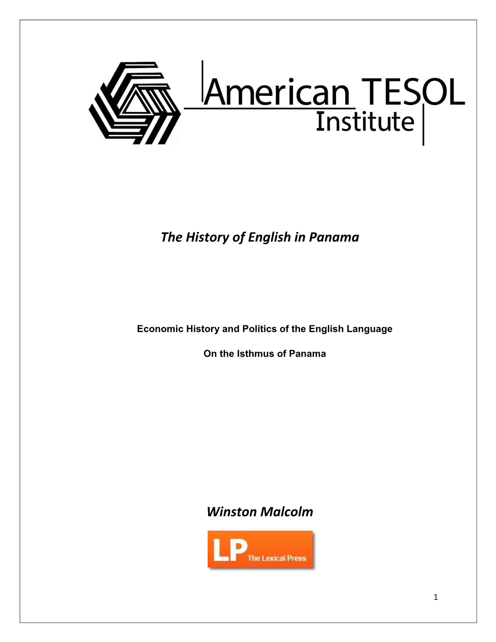 The History of English in Panama