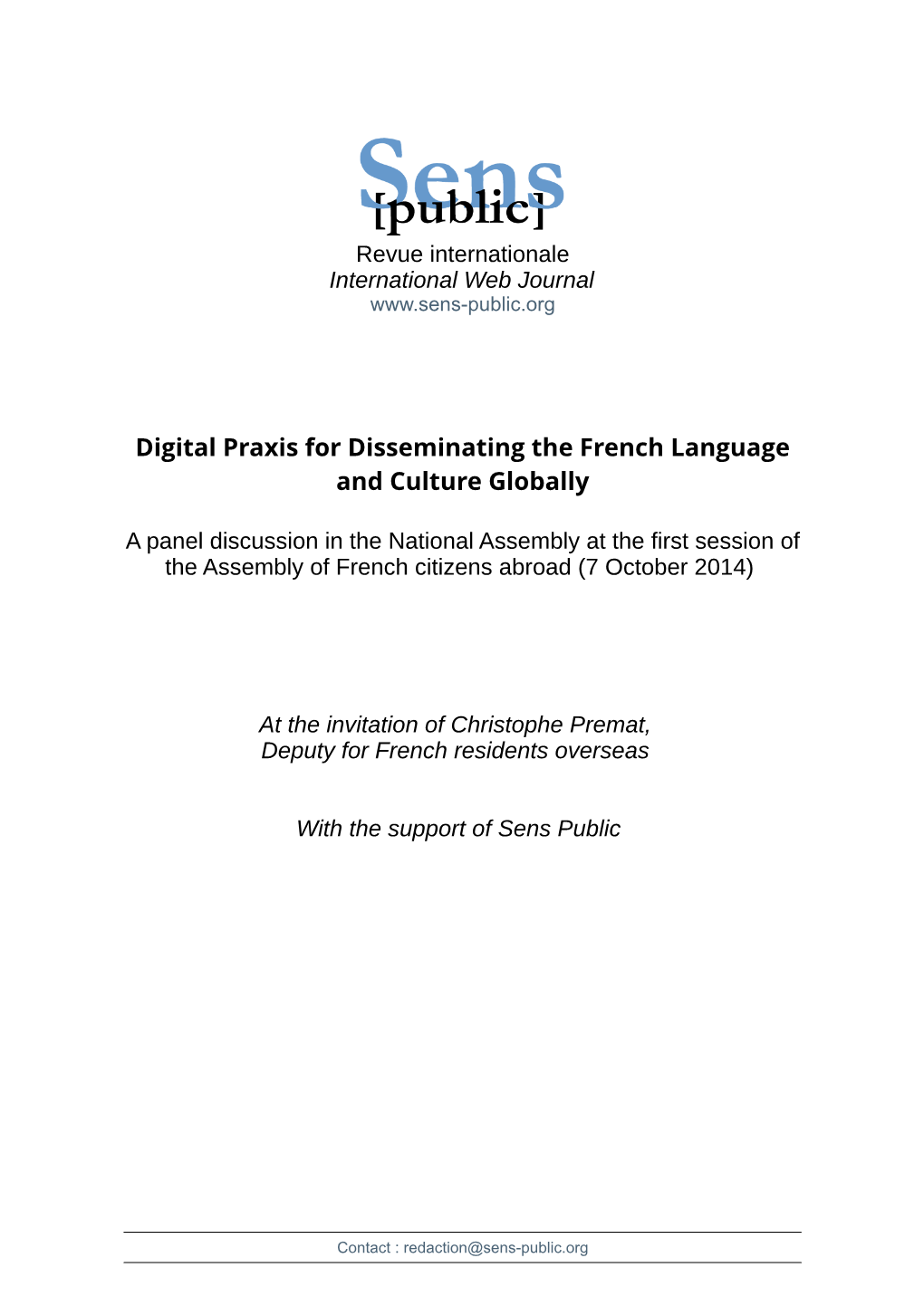 Digital Praxis for Disseminating the French Language and Culture Globally