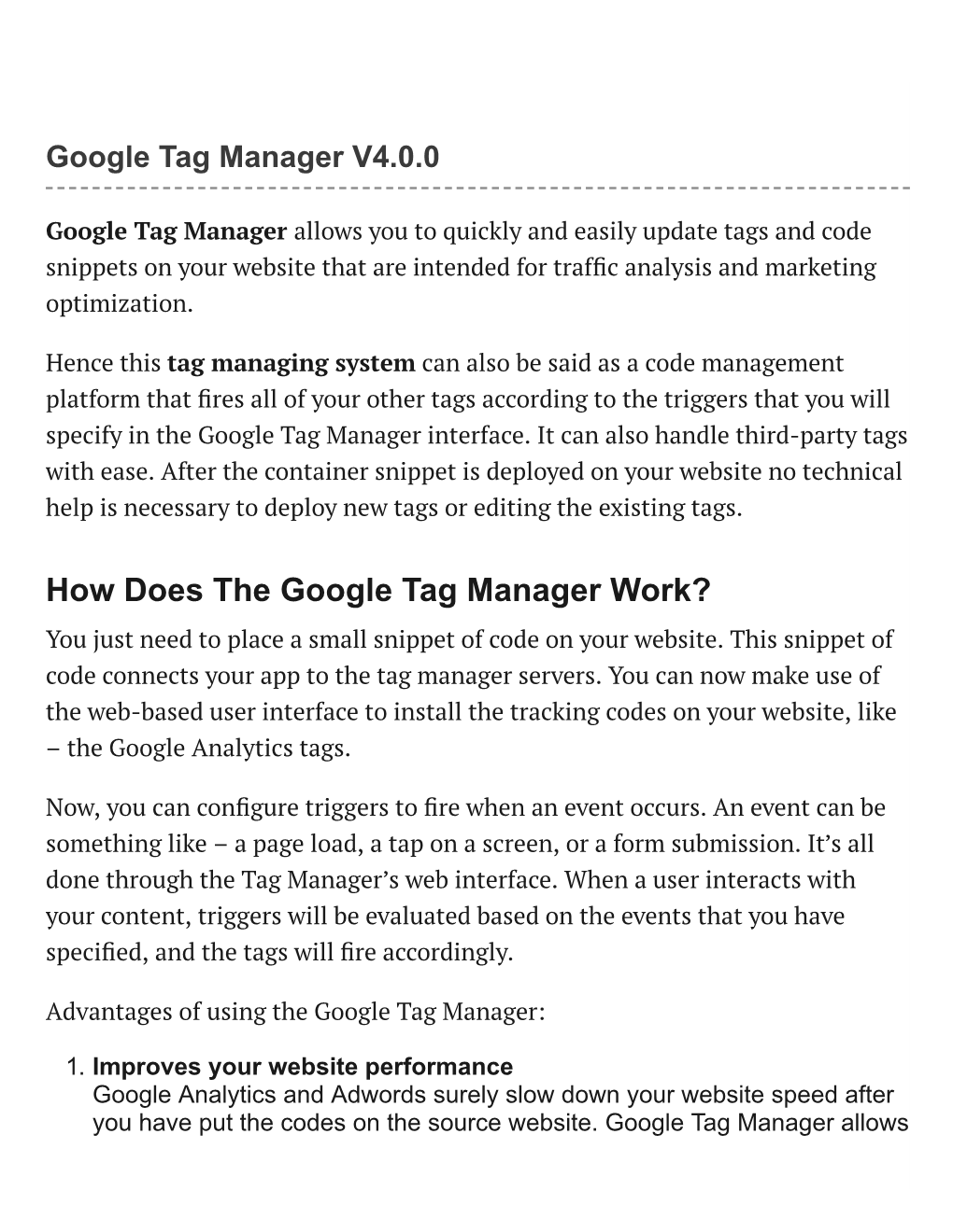 How Does the Google Tag Manager Work? You Just Need to Place a Small Snippet of Code on Your Website