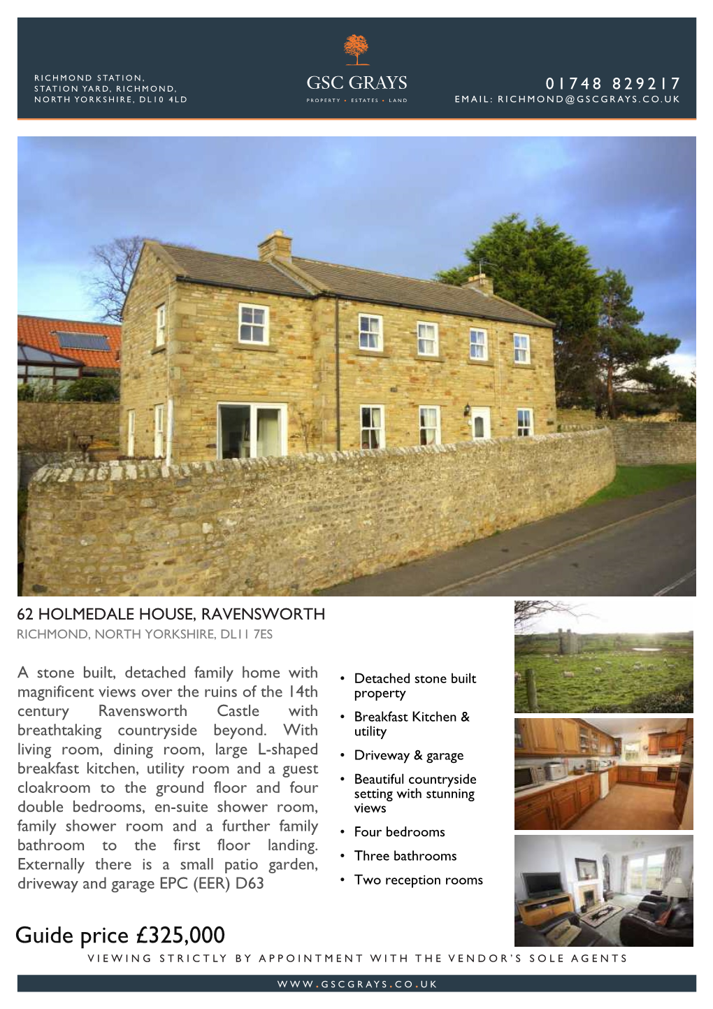 Guide Price £325,000 VIEWING STRICTLY by APPOINTMENT with the VENDOR’S SOLE AGENTS