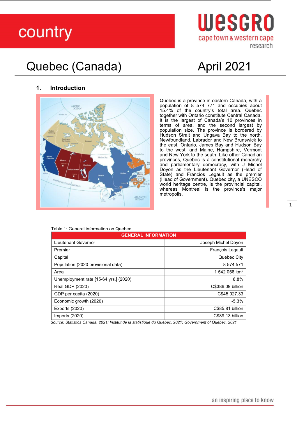 Quebec (Canada) April 2021