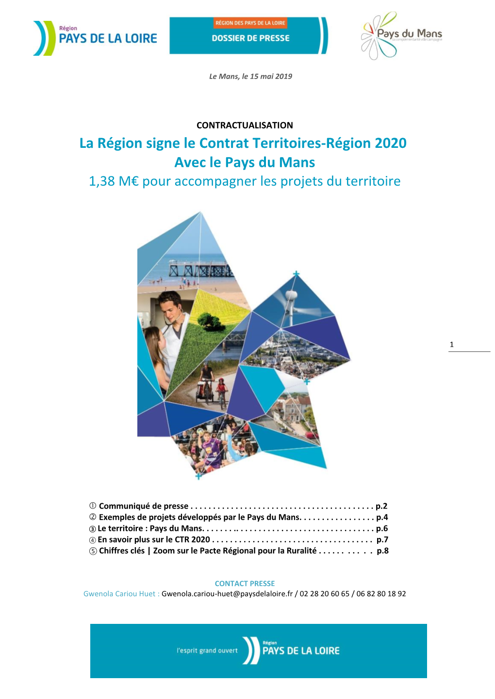 La Région Signe Le Contrat Territoires-Région 2020 Avec Le Pays Du Mans 1,38 M€ Pour Accompagner Les Projets Du Territoire