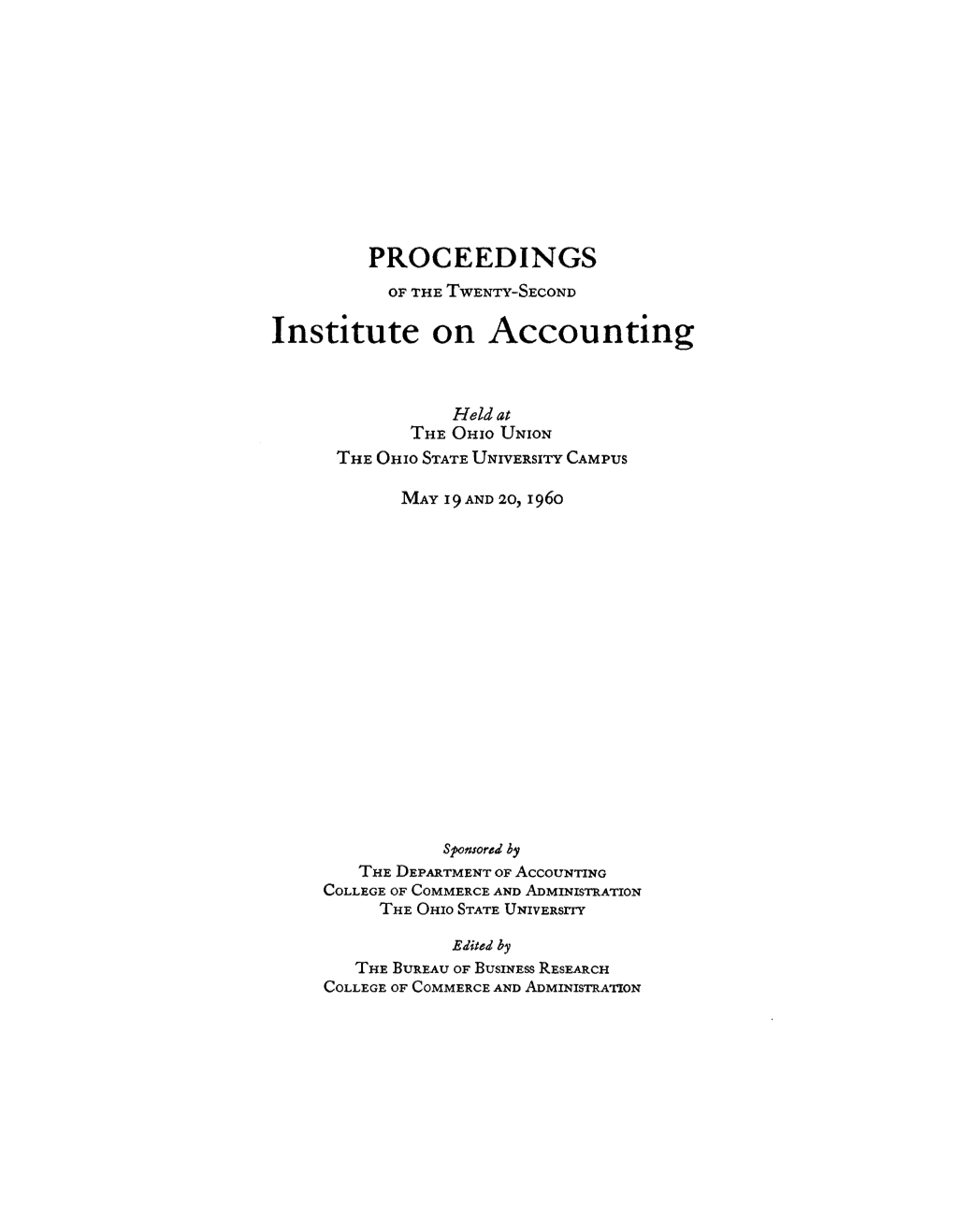 Institute on Accounting