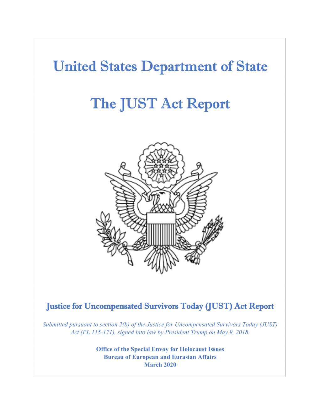 State Department Releases JUST Act Report