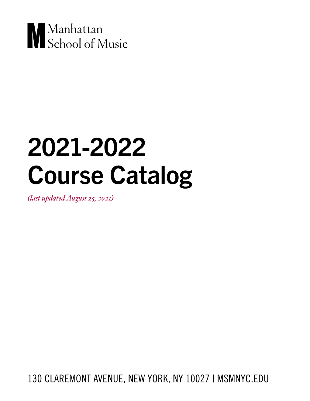 2021-2022 Course Catalog