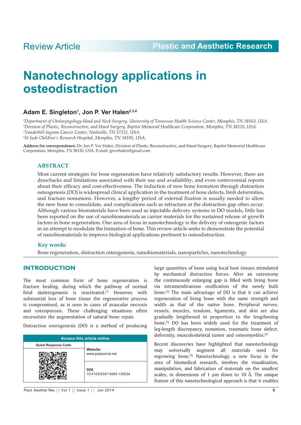 Nanotechnology Applications in Osteodistraction