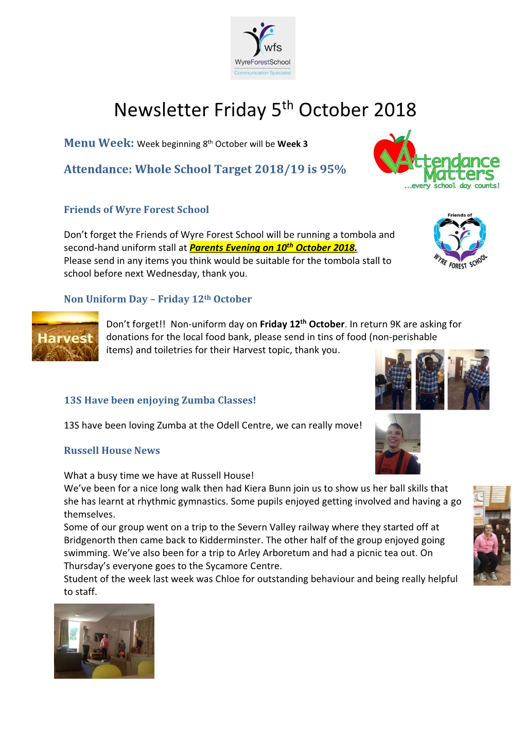 Newsletter Friday 5Th October 2018