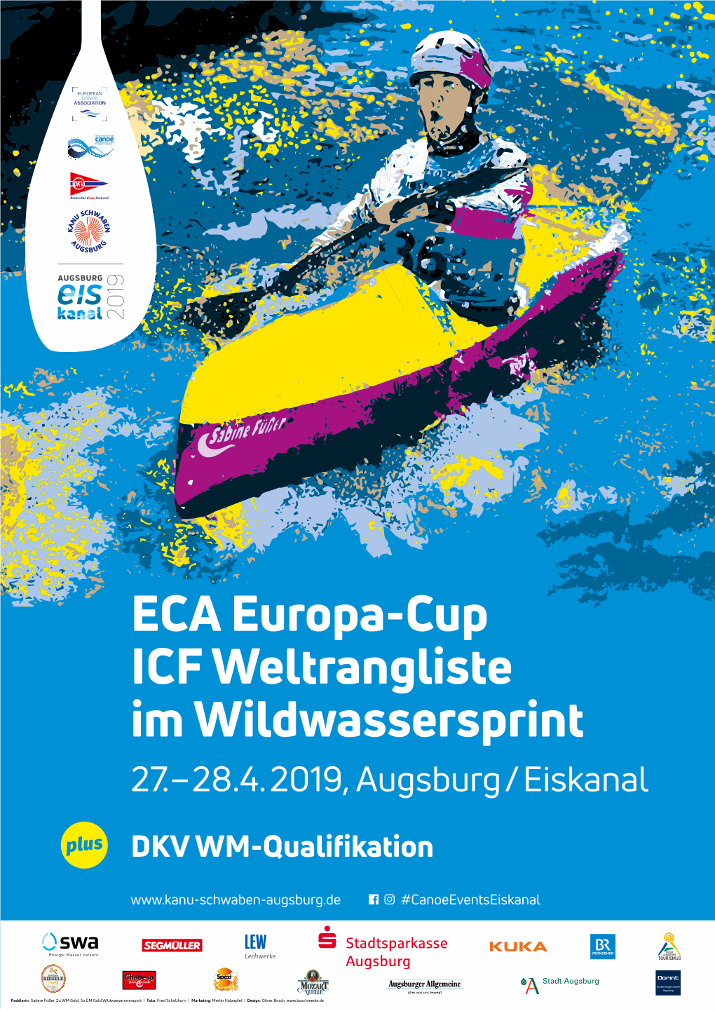 ECA Europa-Cup ICF Weltrangliste Im Wildwassersprint 27.–28.4.2019, Augsburg/Eiskanal