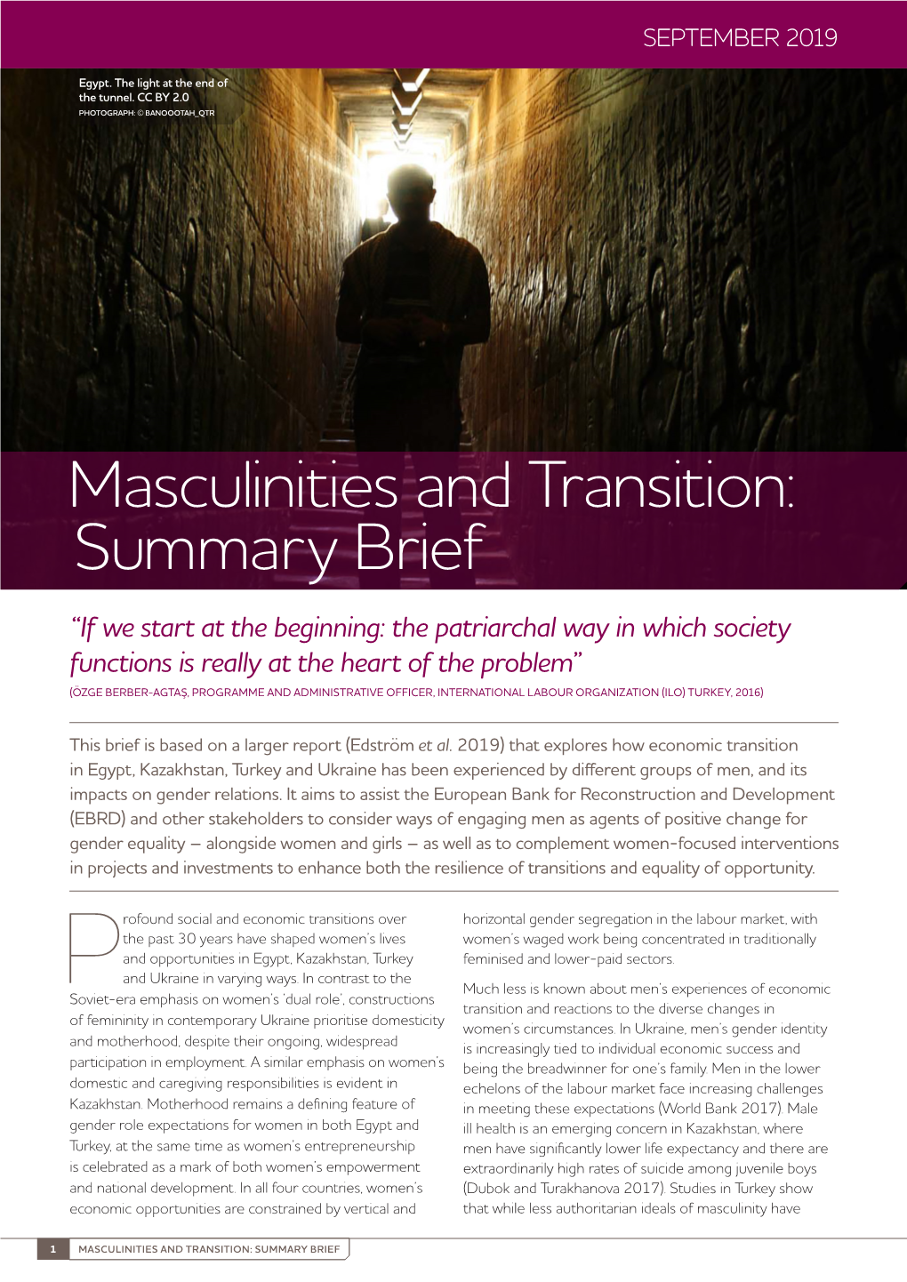 Masculinities and Transition: Summary Brief