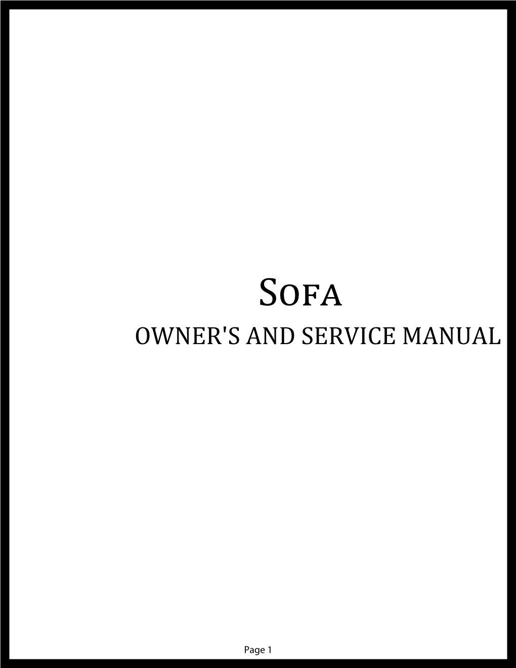 Owner's and Service Manual