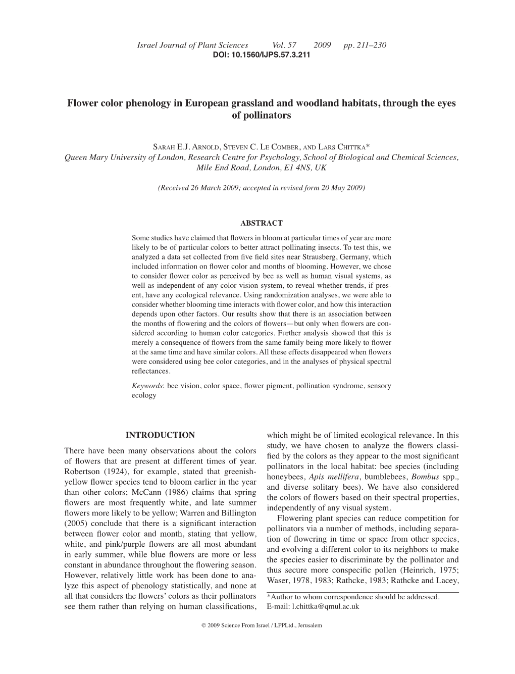 Flower Color Phenology in European Grassland and Woodland Habitats, Through the Eyes of Pollinators