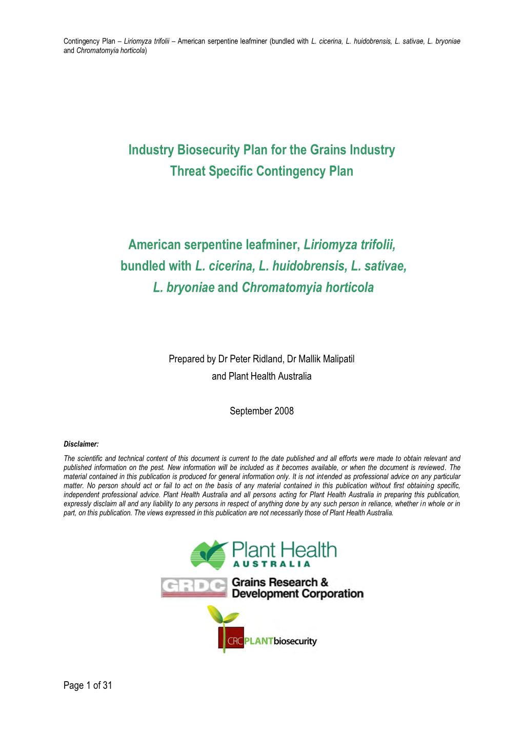 American Serpentine and Other Leaf Miners CP