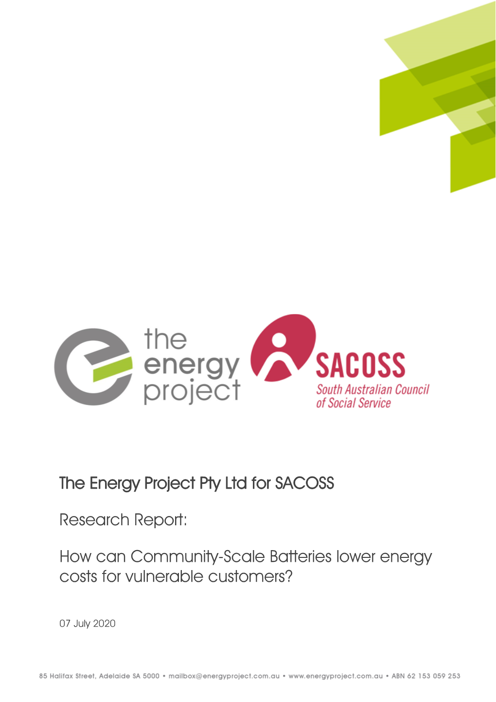 SACOSS Community Battery Research Report July 2020