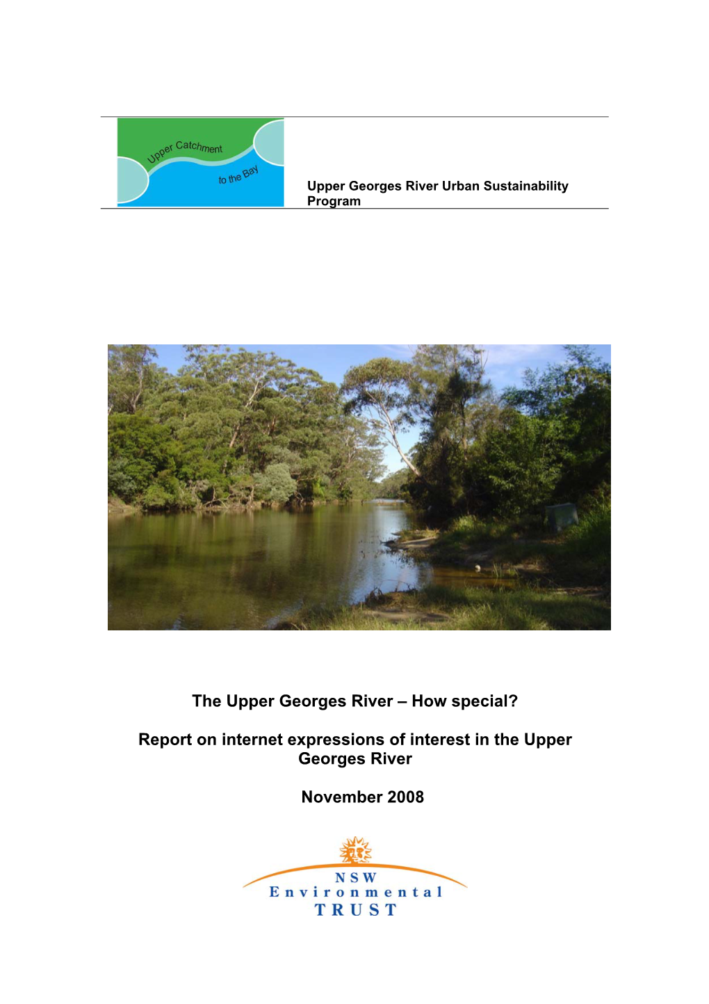 Upper Georges River Urban Sustainability Program 2008