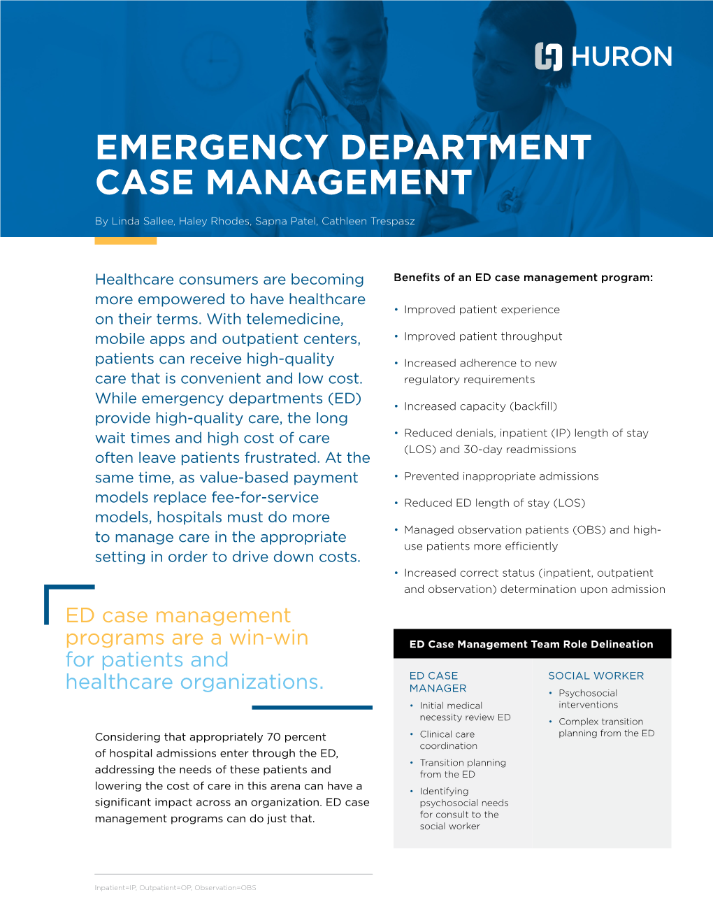 Emergency Department Case Management