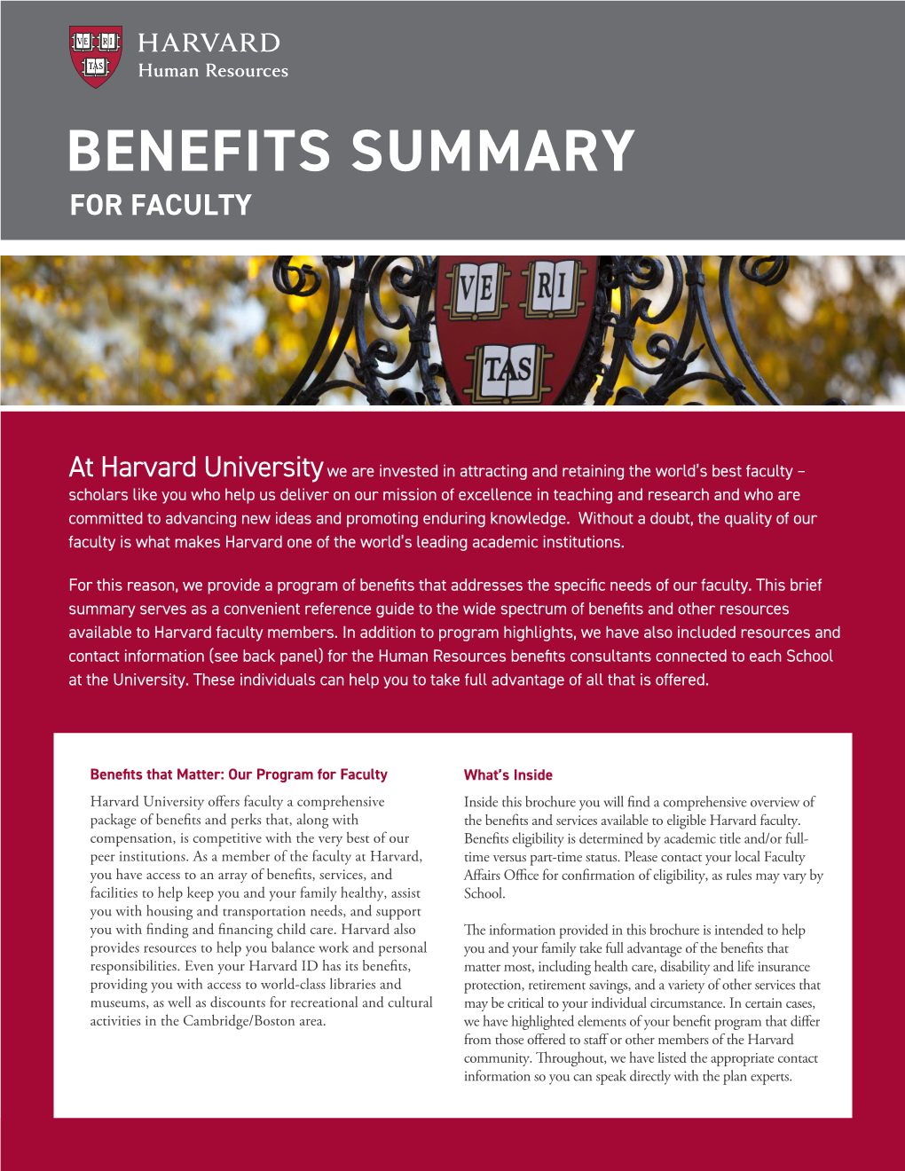 Faculty Benefits Summary
