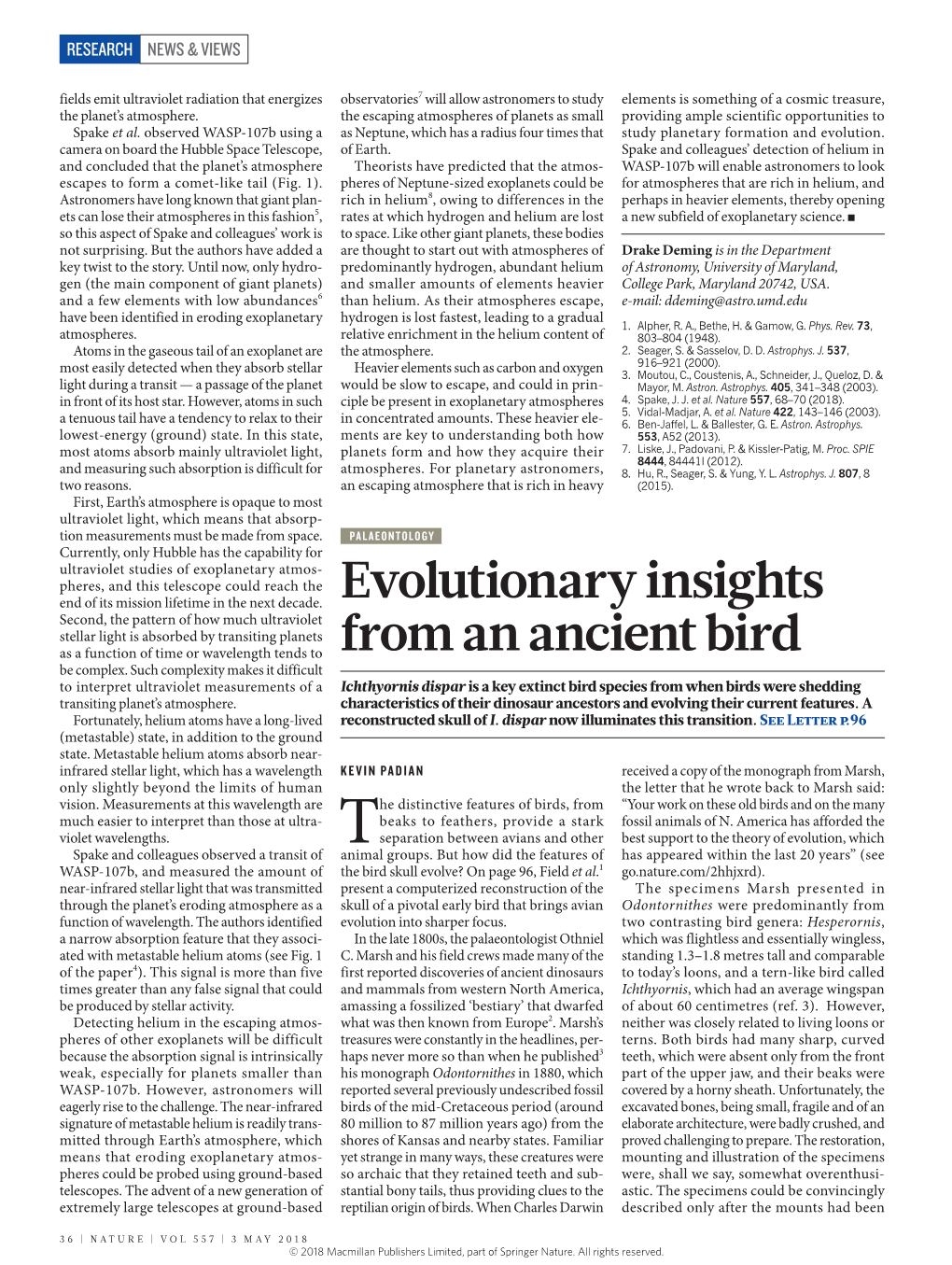 Evolutionary Insights from an Ancient Bird